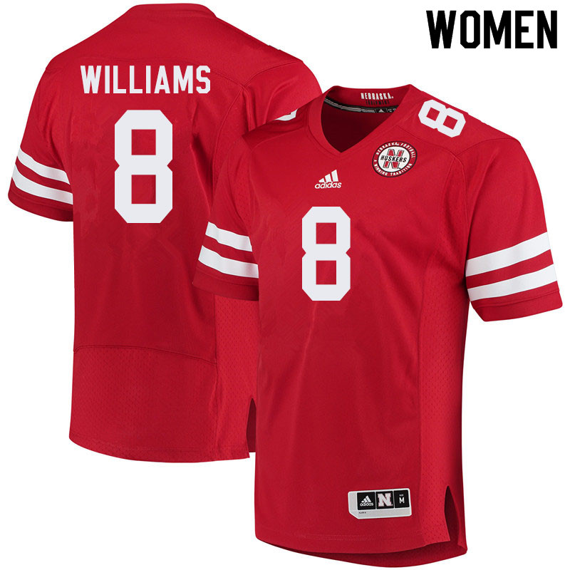 Women #8 Deontai Williams Nebraska Cornhuskers College Football Jerseys Sale-Red - Click Image to Close